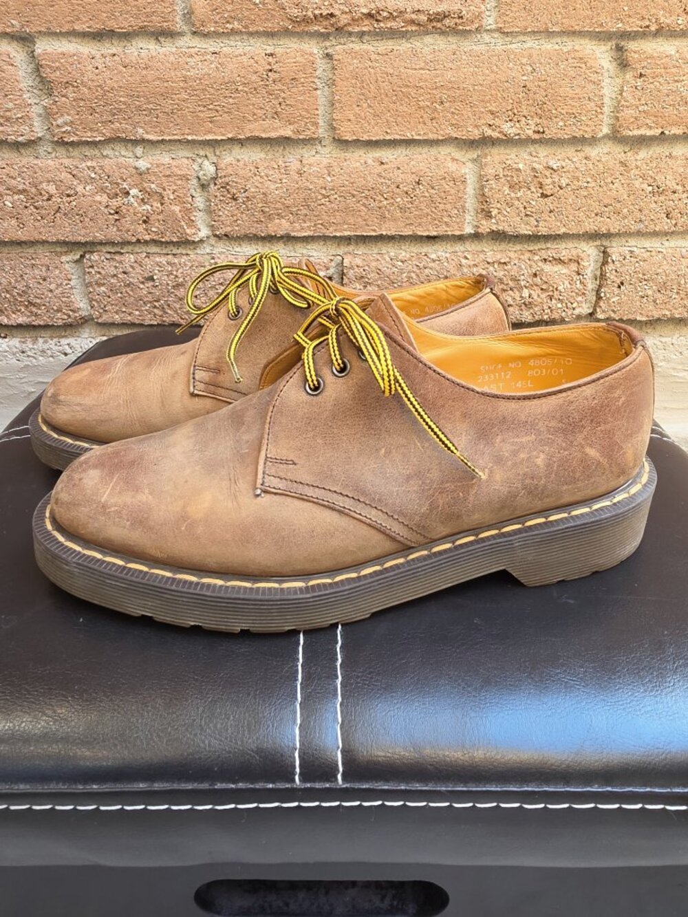 Vtg 90s Dr Martens 1461 Made In England Brown Leather Shoes Oxfords UK 3 US 5